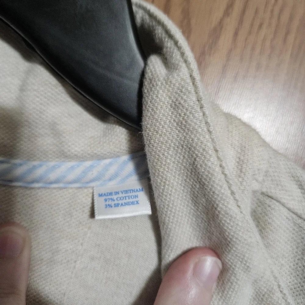 Southern Tide Skipjack Men’s 1/4 Zip Long Sleeves Casual Sweater Size L Cream